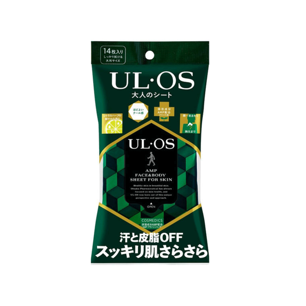우루오스 남성용 클렌징티슈(페이스&바디) 14장
