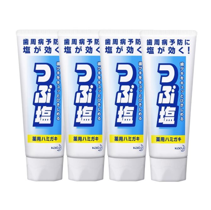 카오 쯔부시오 약용 소금치약 180g 4개 세트