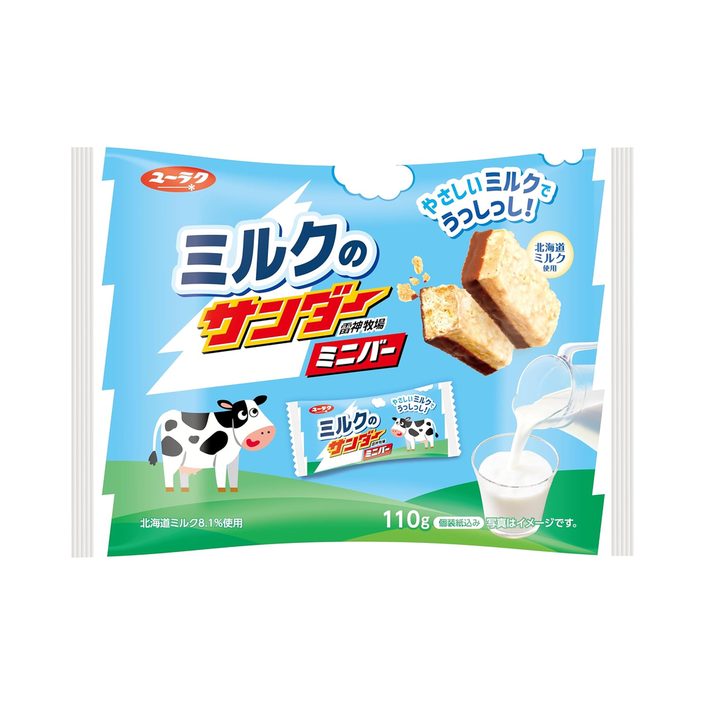 유라쿠제과 밀크 썬더 초콜릿 미니바 110g 12개입
